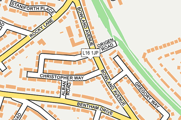 L16 1JP map - OS OpenMap – Local (Ordnance Survey)