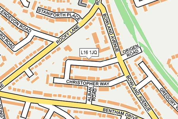 L16 1JQ map - OS OpenMap – Local (Ordnance Survey)