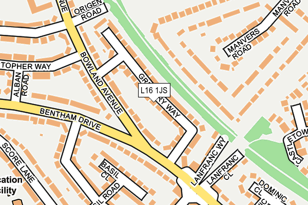 L16 1JS map - OS OpenMap – Local (Ordnance Survey)