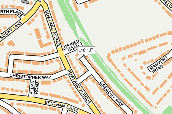 L16 1JT map - OS OpenMap – Local (Ordnance Survey)