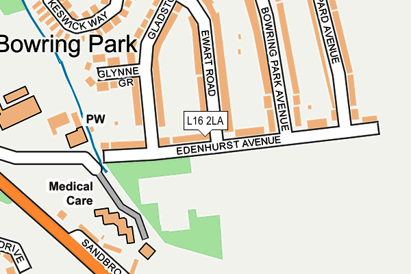L16 2LA map - OS OpenMap – Local (Ordnance Survey)