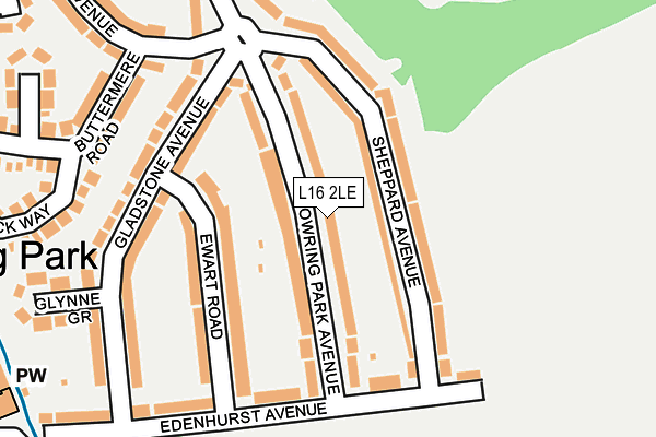 L16 2LE map - OS OpenMap – Local (Ordnance Survey)