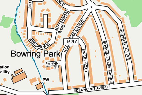 L16 2LG map - OS OpenMap – Local (Ordnance Survey)