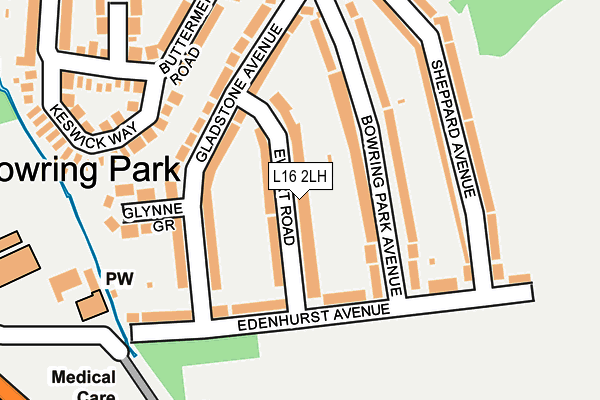L16 2LH map - OS OpenMap – Local (Ordnance Survey)