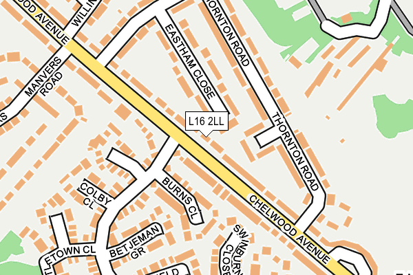 L16 2LL map - OS OpenMap – Local (Ordnance Survey)