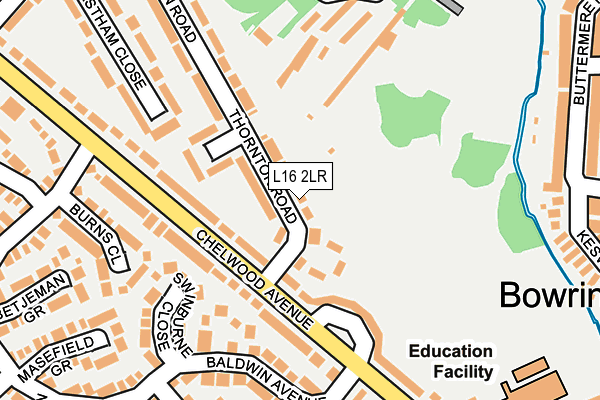 L16 2LR map - OS OpenMap – Local (Ordnance Survey)