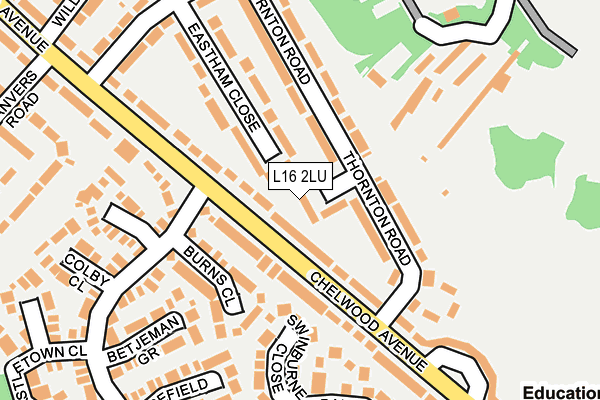 L16 2LU map - OS OpenMap – Local (Ordnance Survey)