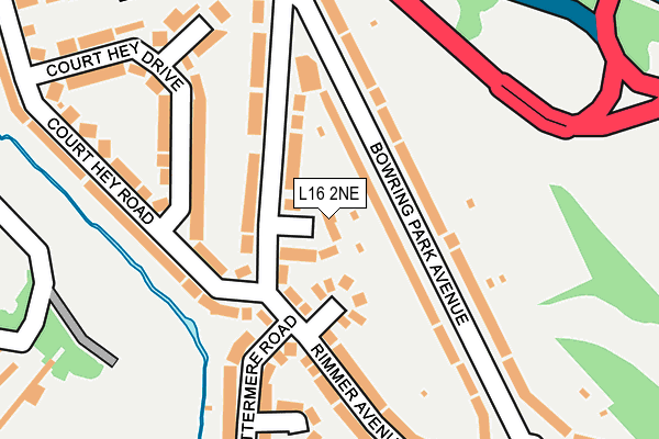 L16 2NE map - OS OpenMap – Local (Ordnance Survey)