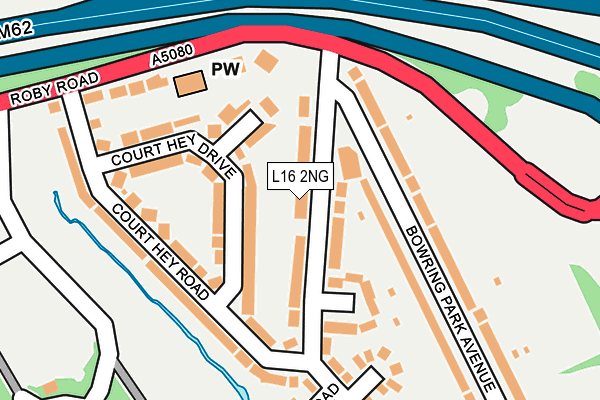 L16 2NG map - OS OpenMap – Local (Ordnance Survey)