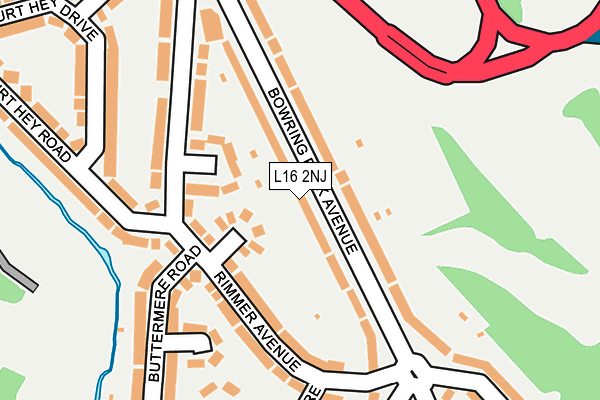 L16 2NJ map - OS OpenMap – Local (Ordnance Survey)
