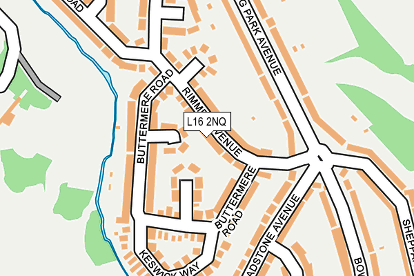 L16 2NQ map - OS OpenMap – Local (Ordnance Survey)