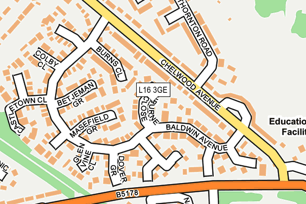 L16 3GE map - OS OpenMap – Local (Ordnance Survey)