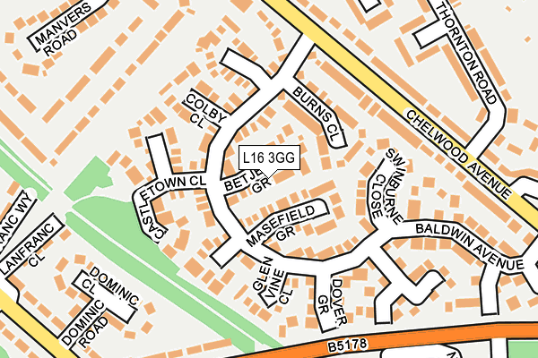 L16 3GG map - OS OpenMap – Local (Ordnance Survey)