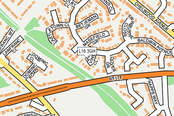 L16 3GH map - OS OpenMap – Local (Ordnance Survey)