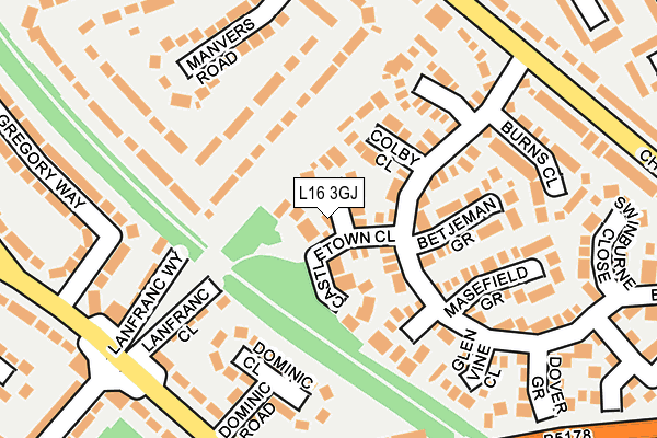 L16 3GJ map - OS OpenMap – Local (Ordnance Survey)