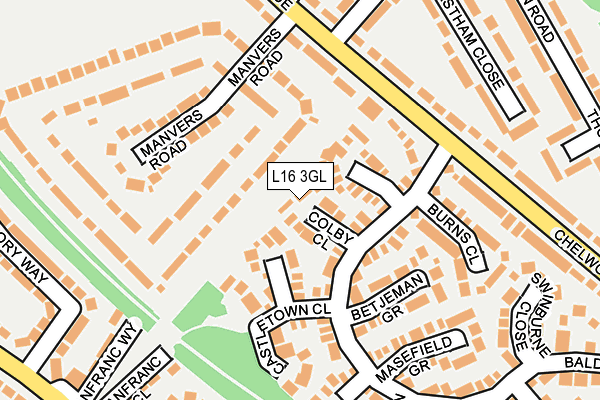 L16 3GL map - OS OpenMap – Local (Ordnance Survey)
