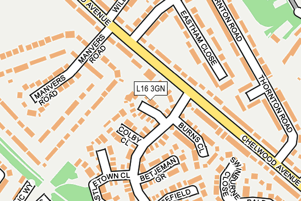 L16 3GN map - OS OpenMap – Local (Ordnance Survey)