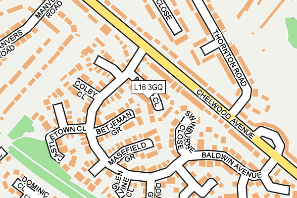 L16 3GQ map - OS OpenMap – Local (Ordnance Survey)