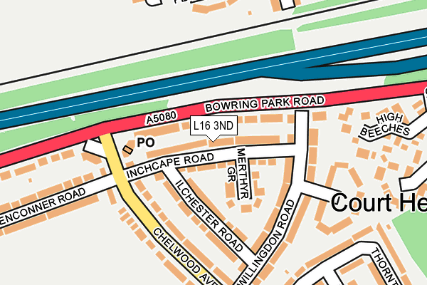 L16 3ND map - OS OpenMap – Local (Ordnance Survey)