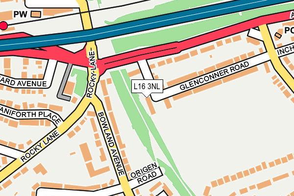 L16 3NL map - OS OpenMap – Local (Ordnance Survey)