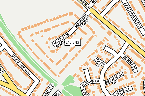 L16 3NS map - OS OpenMap – Local (Ordnance Survey)