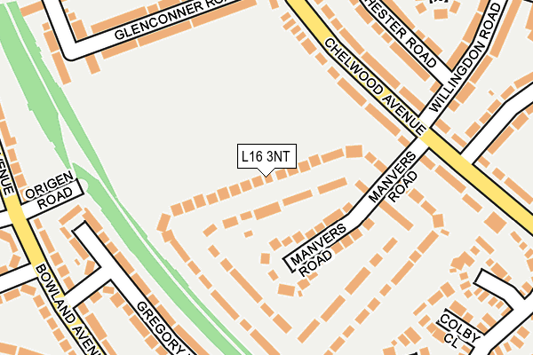 L16 3NT map - OS OpenMap – Local (Ordnance Survey)