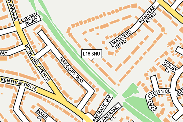L16 3NU map - OS OpenMap – Local (Ordnance Survey)