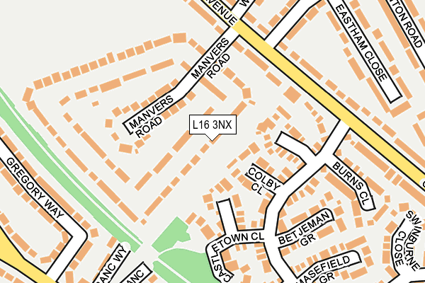 L16 3NX map - OS OpenMap – Local (Ordnance Survey)