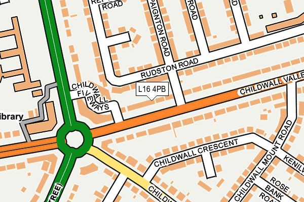L16 4PB map - OS OpenMap – Local (Ordnance Survey)