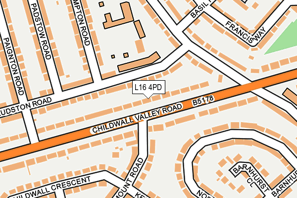 L16 4PD map - OS OpenMap – Local (Ordnance Survey)