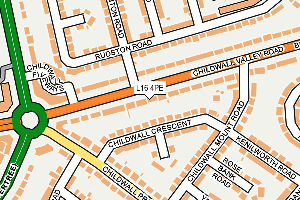 L16 4PE map - OS OpenMap – Local (Ordnance Survey)