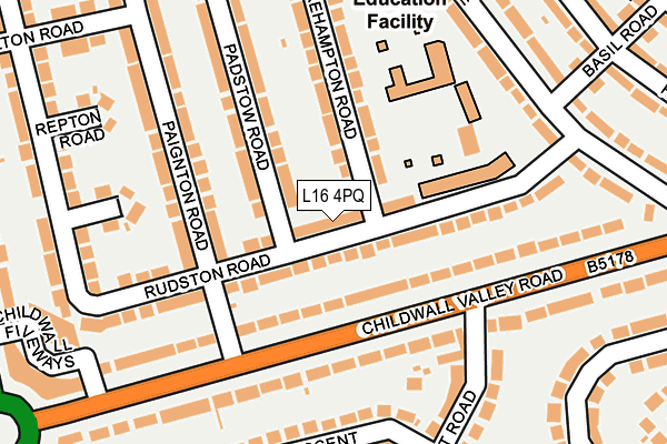 L16 4PQ map - OS OpenMap – Local (Ordnance Survey)