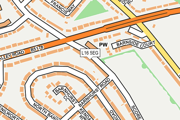 L16 5EG map - OS OpenMap – Local (Ordnance Survey)