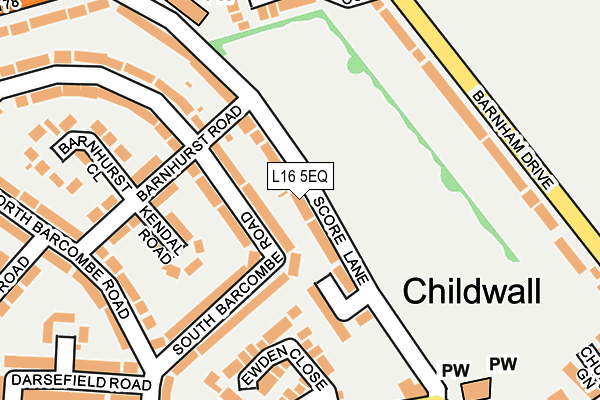 L16 5EQ map - OS OpenMap – Local (Ordnance Survey)