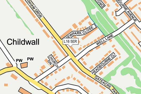 L16 5ER map - OS OpenMap – Local (Ordnance Survey)