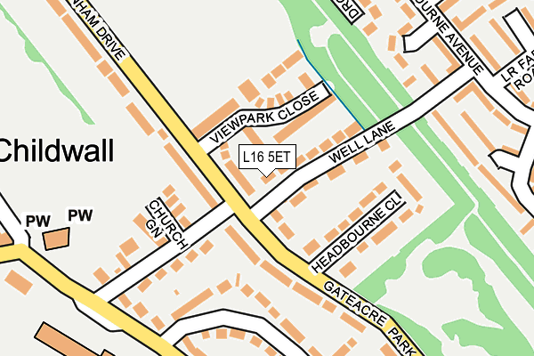 L16 5ET map - OS OpenMap – Local (Ordnance Survey)