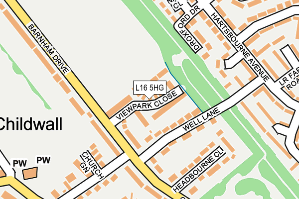 L16 5HG map - OS OpenMap – Local (Ordnance Survey)