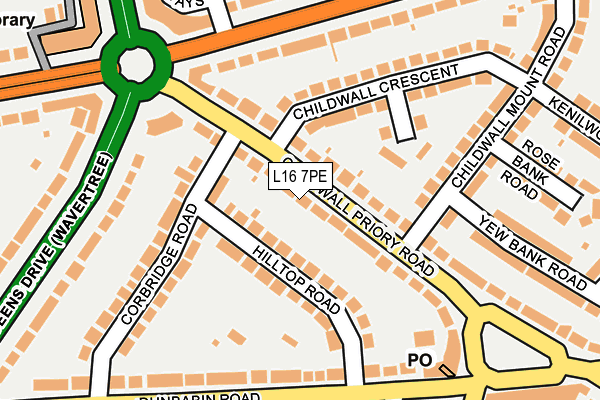 L16 7PE map - OS OpenMap – Local (Ordnance Survey)