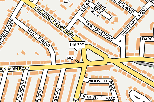 L16 7PF map - OS OpenMap – Local (Ordnance Survey)