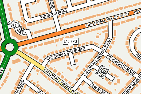 L16 7PG map - OS OpenMap – Local (Ordnance Survey)