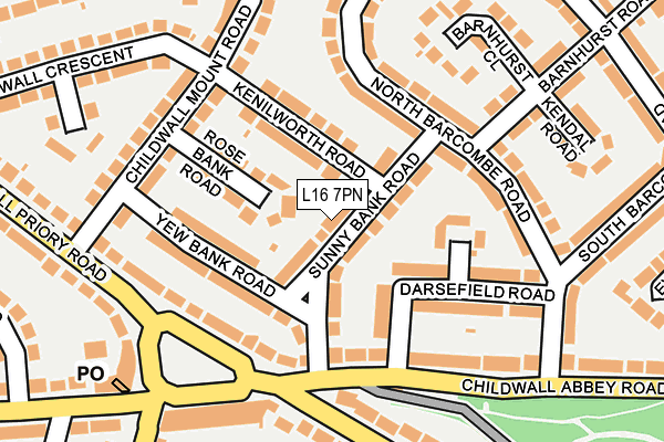 L16 7PN map - OS OpenMap – Local (Ordnance Survey)