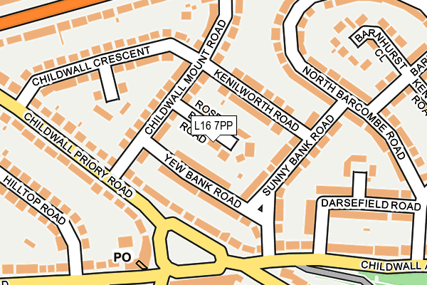 L16 7PP map - OS OpenMap – Local (Ordnance Survey)