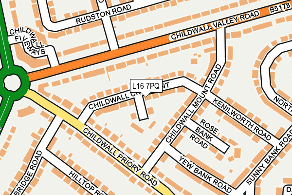 L16 7PQ map - OS OpenMap – Local (Ordnance Survey)