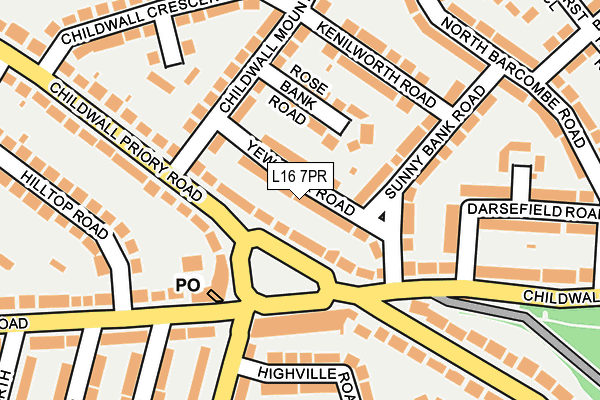 L16 7PR map - OS OpenMap – Local (Ordnance Survey)