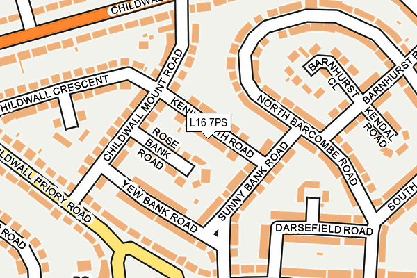 L16 7PS map - OS OpenMap – Local (Ordnance Survey)