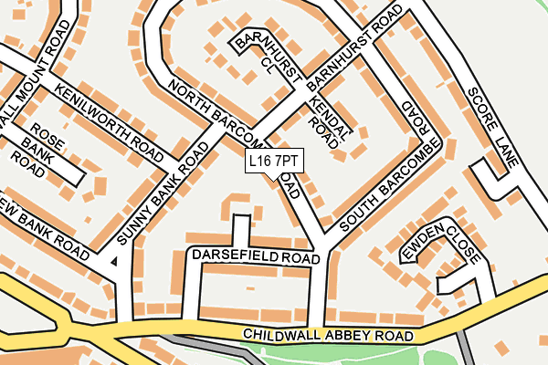 L16 7PT map - OS OpenMap – Local (Ordnance Survey)