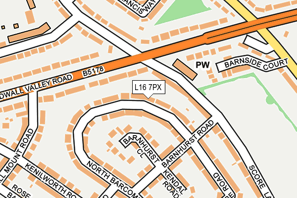L16 7PX map - OS OpenMap – Local (Ordnance Survey)