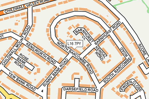 L16 7PY map - OS OpenMap – Local (Ordnance Survey)