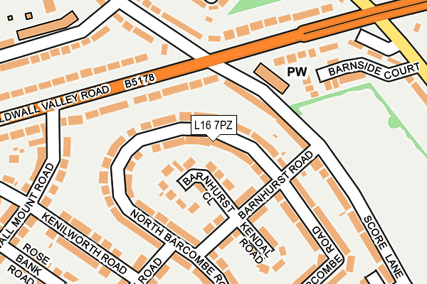 L16 7PZ map - OS OpenMap – Local (Ordnance Survey)