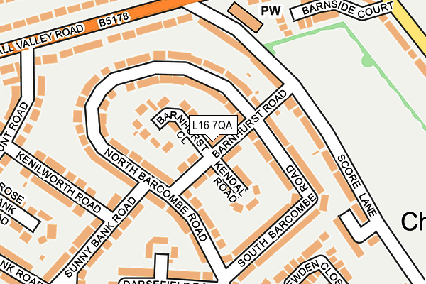 L16 7QA map - OS OpenMap – Local (Ordnance Survey)